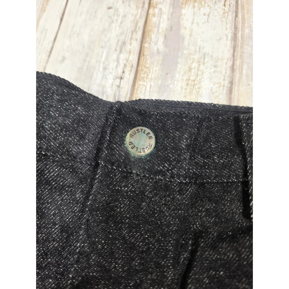 Rustler Boys Black Straight Leg Jeans Size 16 Regular Softwashed Cotton NOS